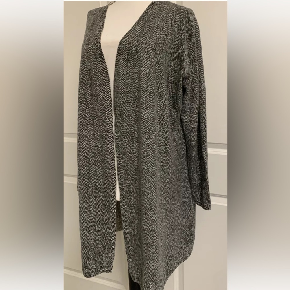$275 SOFT by NAADAM size S 100% Cashmere Herringbone Duster Cardigan Sweater